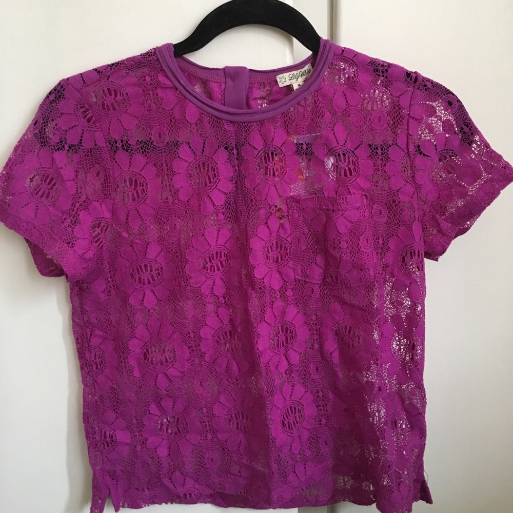 Lily White Lace Crop Top Medium
